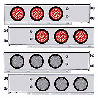 3-3/4" Bolt Pattern SS Spring Loaded Bar w 6 X 36 LED 4" Lights - Red LEDs (Red or Clear Lens)