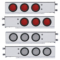 2-1/2" Bolt Pattern SS Spring Loaded Bar w 6 X 36 LED 4" Lights - Red LEDs (Red or Clear Lens)