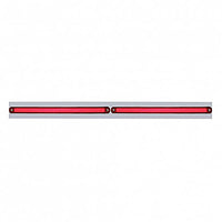 Chrome Top Mud Flap Plate w Two or Four 24 LED 12" GloLight Bars - Red LEDs (Red or Clear Lens)
