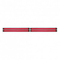 Chrome Top Mud Flap Plate w Two or Four 24 LED 12" GloLight Bars - Red LEDs (Red or Clear Lens)