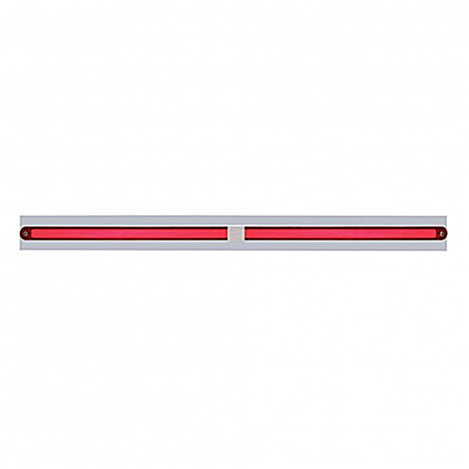 Chrome Top Mud Flap Plate With Two or Four 24 LED 12" GloLight Bars - Red LEDs (Red or Clear Lens)