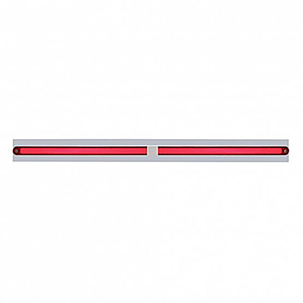 Chrome Top Mud Flap Plate With Two or Four 24 LED 12" GloLight Bars - Red LEDs (Red or Clear Lens)