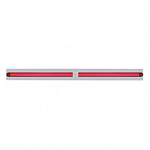 Chrome Top Mud Flap Plate With Two or Four 24 LED 12" GloLight Bars - Red LEDs (Red or Clear Lens)