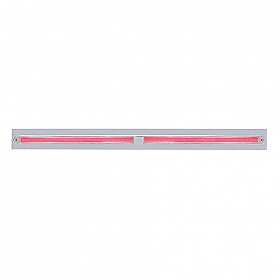 Chrome Top Mud Flap Plate With Two or Four 24 LED 12" GloLight Bars - Red LEDs (Red or Clear Lens)