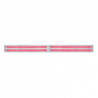 Chrome Top Mud Flap Plate With Two or Four 24 LED 12" GloLight Bars - Red LEDs (Red or Clear Lens)