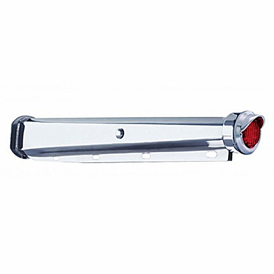 30" Heavy Duty Mud Flap Hangers w 9 LED End Cap & Visor - Red LEDs (Red Lens)