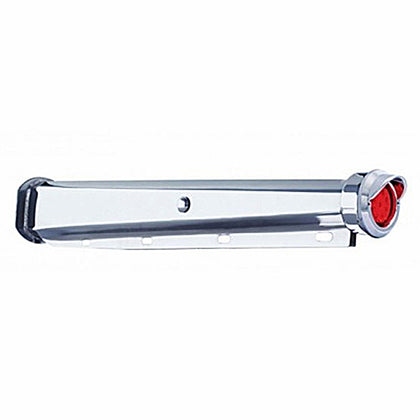 30" Heavy Duty Mud Flap Hangers w 9 LED Reflector End Cap & Visor - Red LEDs (Red Lens)