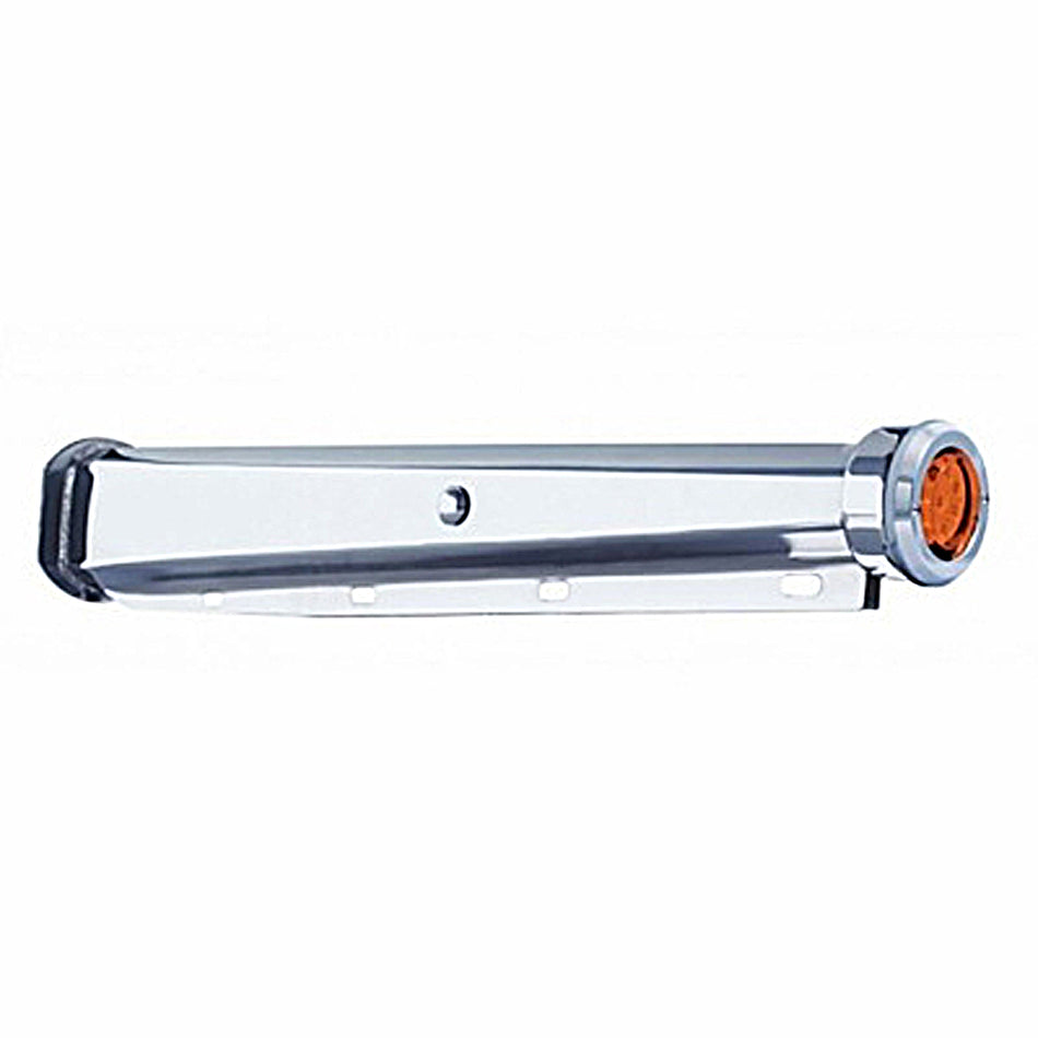 30" Heavy Duty Mud Flap Hangers w 9 LED Reflector End Cap & Bezel - Amber LEDs (Amber Lens)