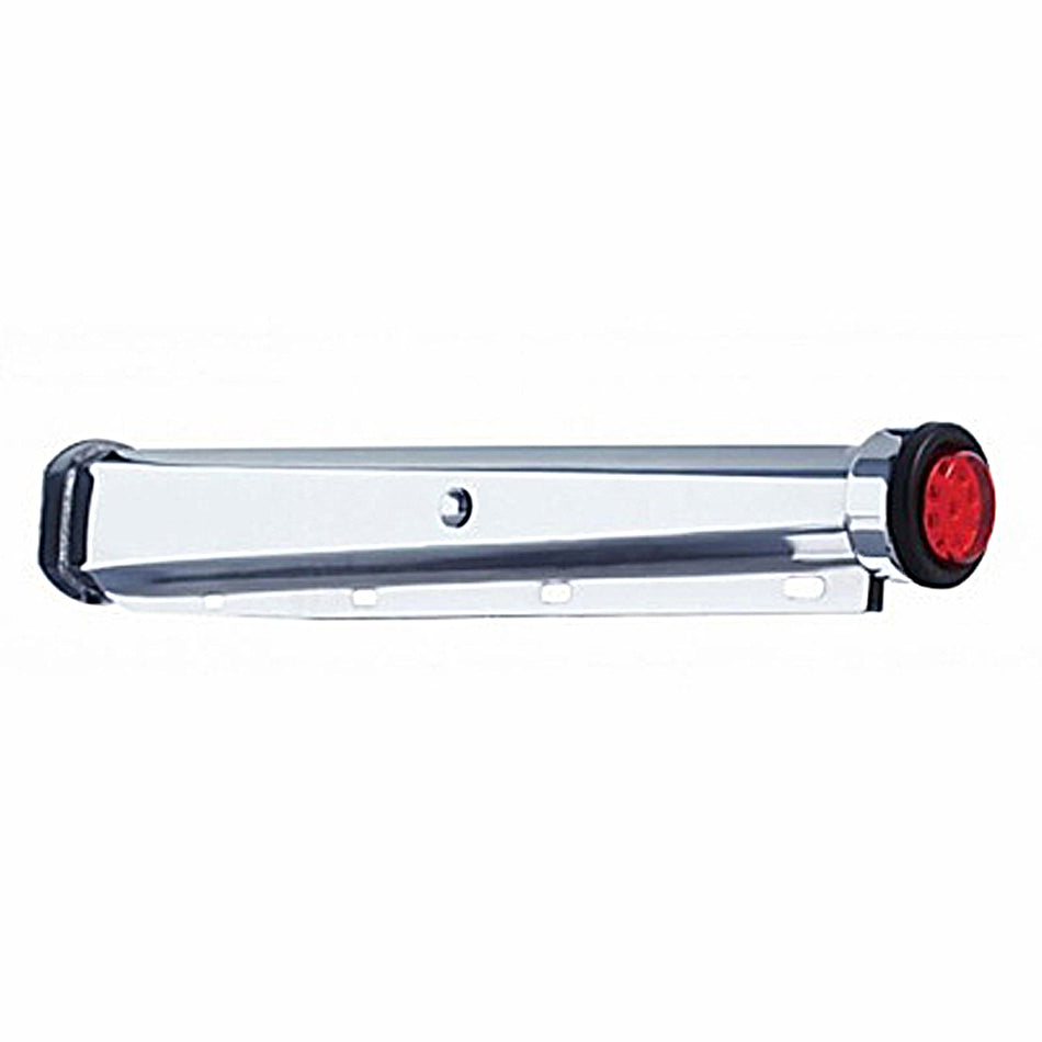 30" Heavy Duty Mud Flap Hangers w 9 LED Reflector End Cap & Grommet - Red LEDs (Red Lens)