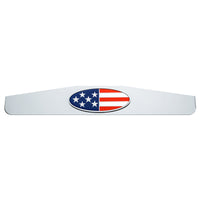 United Pacific - 4" x 24" Chrome Bottom Mud Flap Weight With Oval USA Flag Emblem