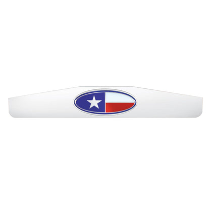 United Pacific - 4" x 24" Chrome Bottom Mud Flap Weight With Oval Texas Flag Emblem