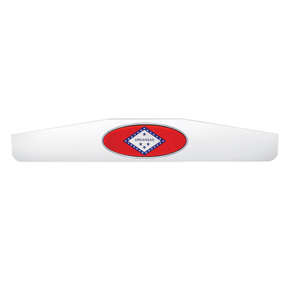 United Pacific - 4" X 24" Chrome Bottom Mud Flap Weight With Oval Arkansas Flag Emblem