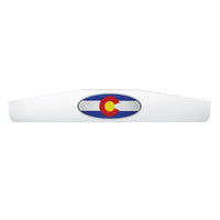 United Pacific - 4" X 24" Chrome Bottom Mud Flap Weight With Oval Colorado Flag Emblem