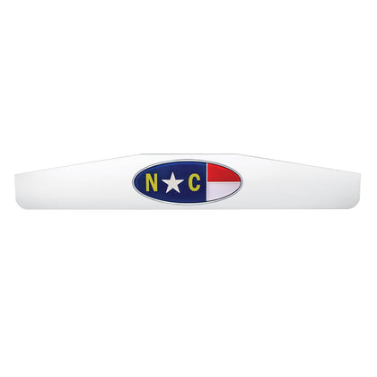 United Pacific - 4" X 24" Chrome Bottom Mud Flap Weight With Oval North Carolina Flag Emblem
