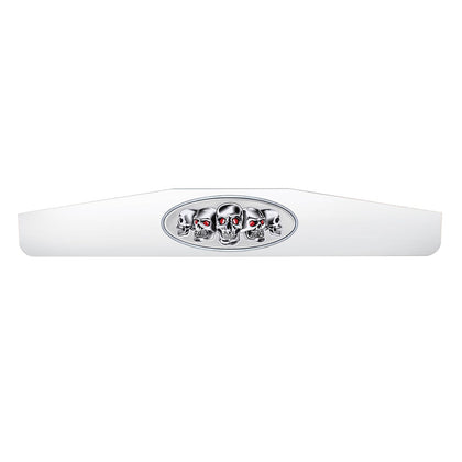 United Pacific - 4" X 24" Chrome Bottom Mud Flap Weight With Oval Chrome Skull Emblem