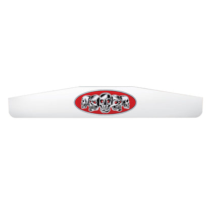 United Pacific - 4" X 24" Chrome Bottom Mud Flap Weight With Oval Red Skull Emblem