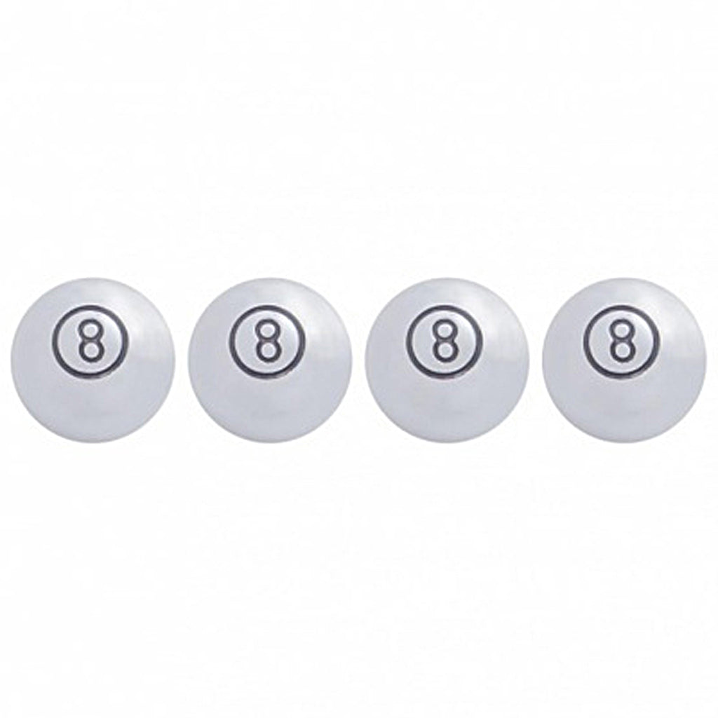United Pacific - Chrome Large "8" Ball Valve Caps (4-Pack)