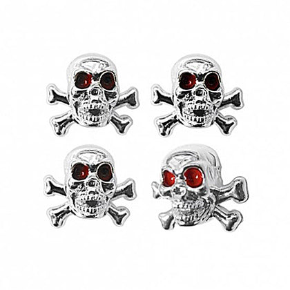 United Pacific - Chrome Skull Valve Caps (Set of 4)