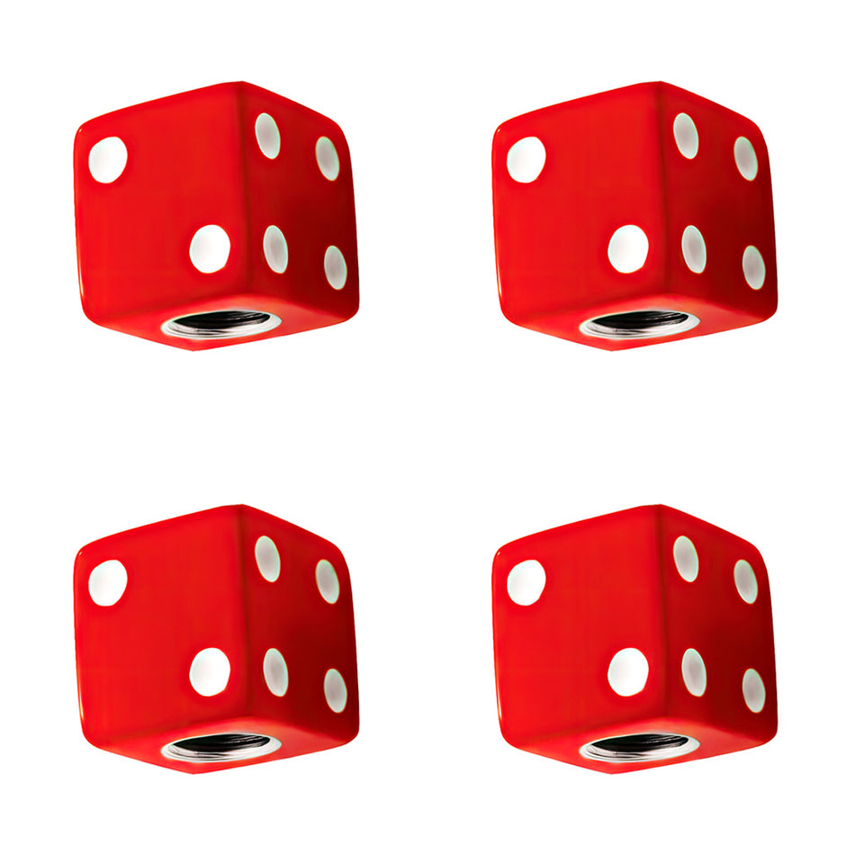 United Pacific - Dive Valve Caps w White Dots (Set of 4) - Red, White, Black or Blue