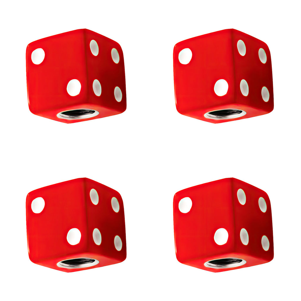 United Pacific - Dive Valve Caps w White Dots (Set of 4) - Red, White, Black or Blue