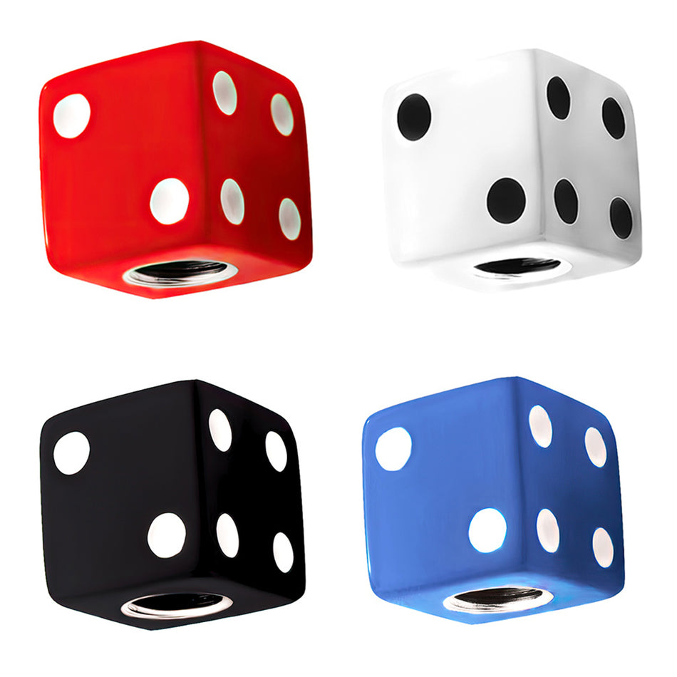 United Pacific - Dive Valve Caps w White Dots (Set of 4) - Red, White, Black or Blue