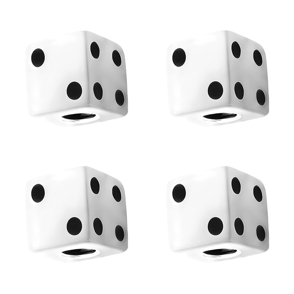 United Pacific - Dive Valve Caps w White Dots (Set of 4) - Red, White, Black or Blue