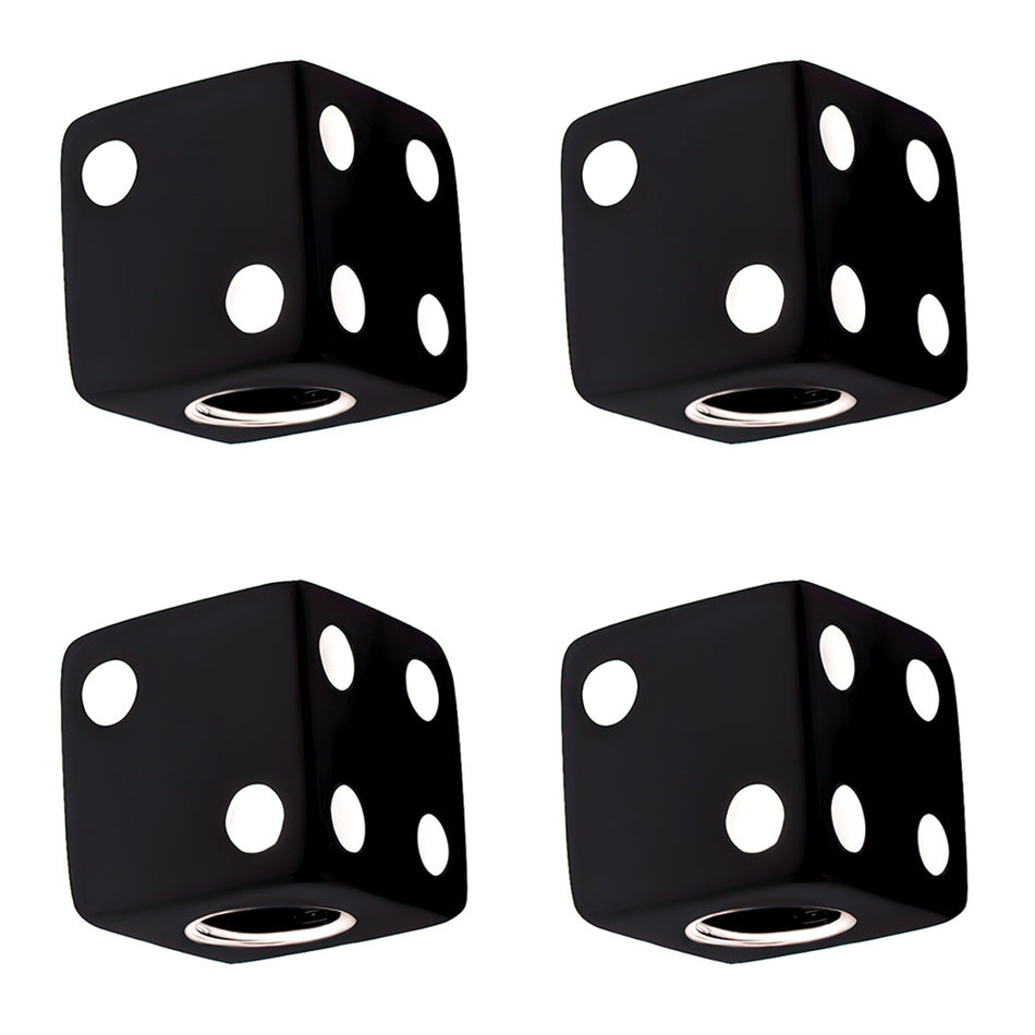 United Pacific - Dive Valve Caps w White Dots (Set of 4) - Red, White, Black or Blue