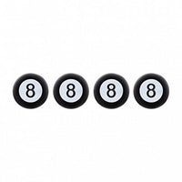 United Pacific - Black "8" Ball Tire Valve Caps (4-Pack)