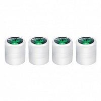 Chrome Round Valve Caps w Color Crystal (4-Pack) - Blue, Green, Purple, Clear or Red