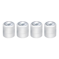 Chrome Round Valve Caps w Color Crystal (4-Pack) - Blue, Green, Purple, Clear or Red