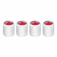 Chrome Round Valve Caps w Color Crystal (4-Pack) - Blue, Green, Purple, Clear or Red