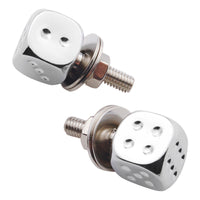 United Pacific - Chrome Dice License Plate Fastener (2-Pack)