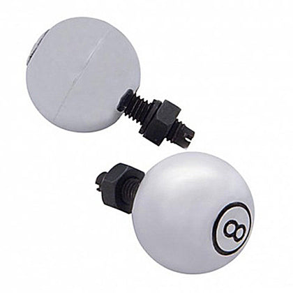 United Pacific - Chrome Large "8" Ball License Plate Fastener (2-Pack)