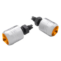 United Pacific - Chrome Aluminum License Plate Fastener With Amber Crystal (2-Pack)