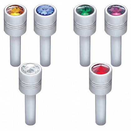 Chrome Door Lock Knob with 9/16" Crystals - 2-Pack (Multiple Colors)