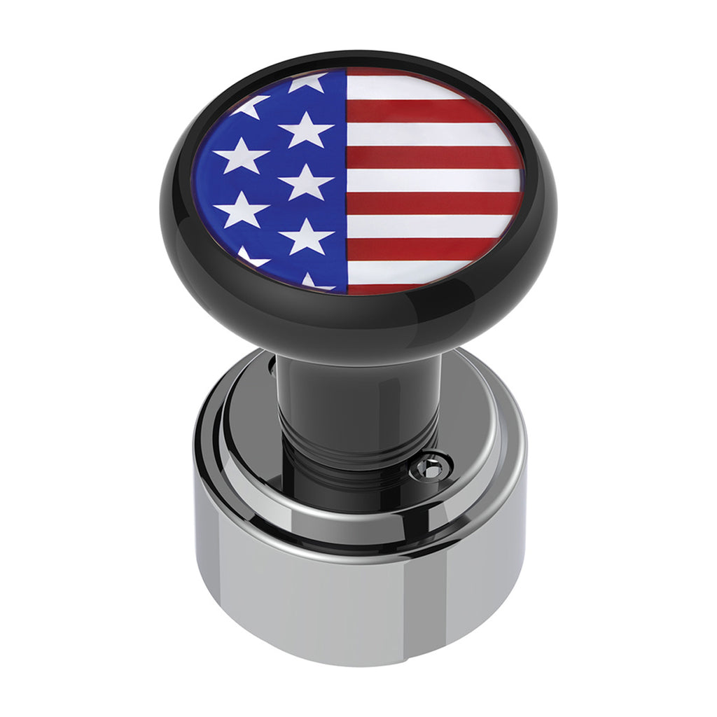 Thread-On Gearshift Knob With 9/10 Speed Adapter (USA, Texas, Mexico Flag) - Black