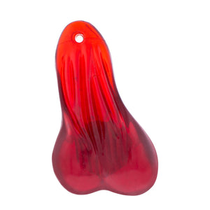 8-1/4" Tall Large Low-Hanging Rubber Balls With LED Light - Red LEDs