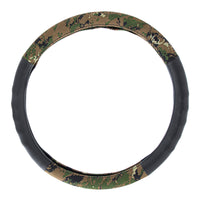 18" Cloth & Suede Camouflage Steering Wheel Cover - Digital Woodland Style