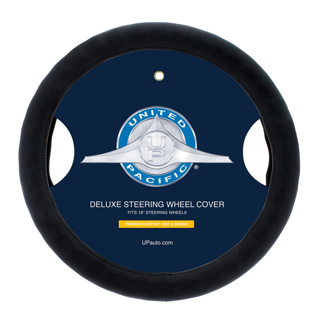 United Pacific - 18" Premium Comfort Grip Steering Wheel Cover - Black or Brown