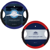 United Pacific - 18" Duo Tone Steering Wheel Cover - Black & Blue or Black & Red