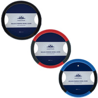 United Pacific - 18" Carbon Fiber Pattern Steering Wheel Cover - Black, Blue or Red Stitching