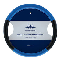United Pacific - 18" Carbon Fiber Pattern Steering Wheel Cover - Black, Blue or Red Stitching