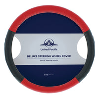United Pacific - 18" Carbon Fiber Pattern Steering Wheel Cover - Black, Blue or Red Stitching
