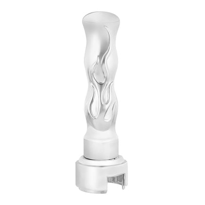 Thread-On Flame Gearshift Knob With Adapter For Eaton Fuller 13/15/18 Speed - Chrome