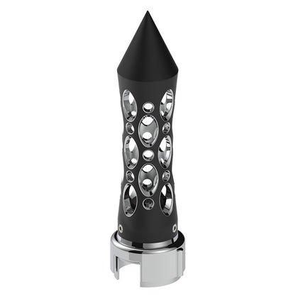 Thread-On Daytona Style Spike Gearshift Knob With 13/15/18 Speed Adapter - Black/Vertical