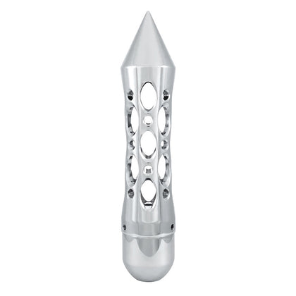 Daytona Style Spike Gearshift Knob With 5/16"-24 Adapter For Passenger Vehicle & Truck (Chrome)