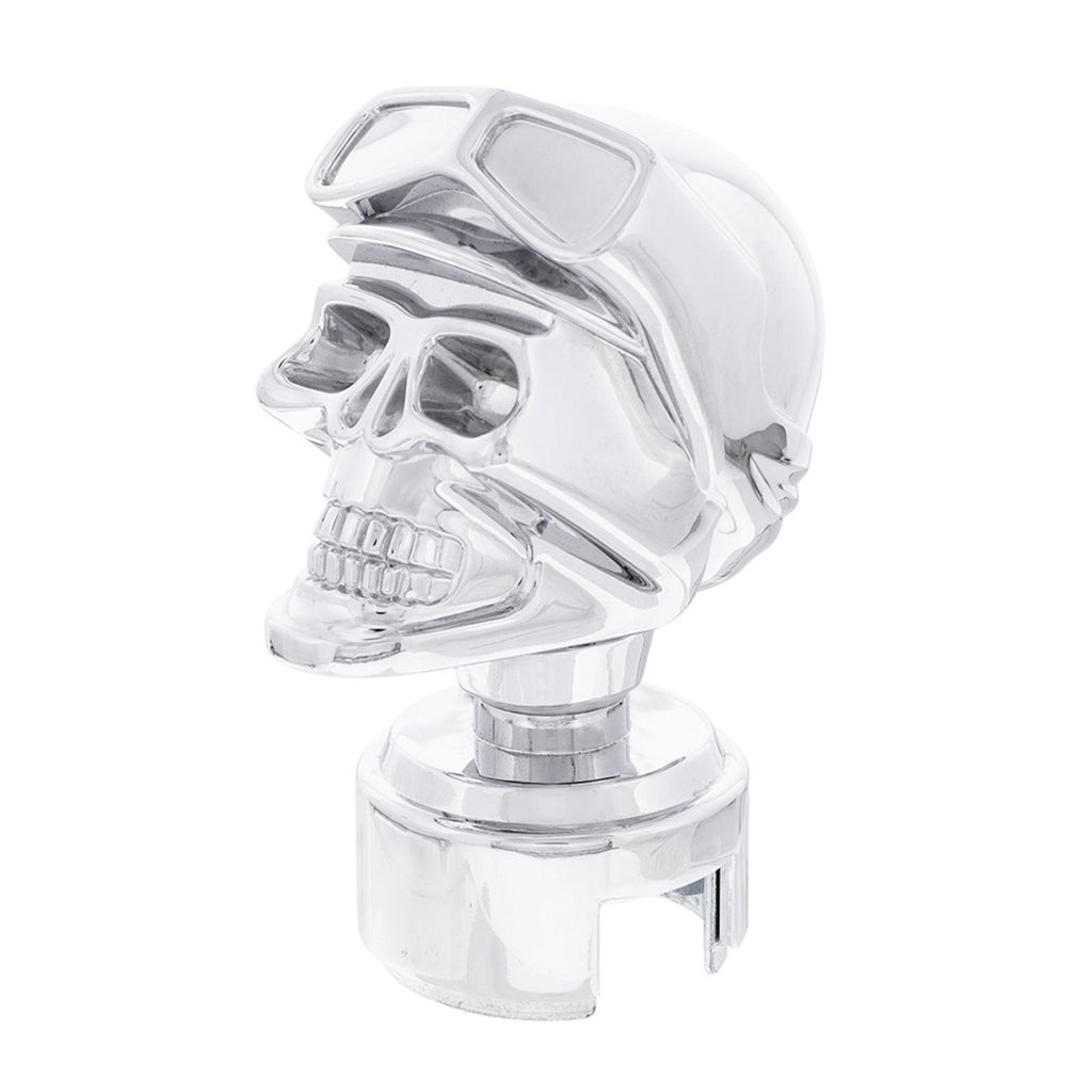 United Pacific - Skull Biker Gearshift Knob With 13/15/18 Speed Adapter (Chrome or Black)