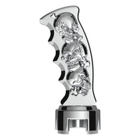 Thread-On Skulls Pistol Grip Gearshift Knob With 13/15/18 Speed Adapter (Chrome)