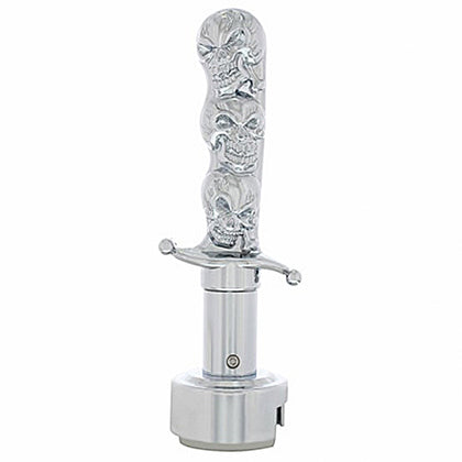 United Pacific - Skull Dagger Gearshift Knob With 13/15/18 Speed Adapter (Chrome)
