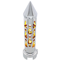 Brooklyn Style Spike Gearshift Knob With LED 13/15/18 Speed Adapter (Chrome) - Blue, Red, White or Amber LEDs